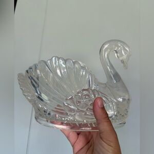 Vintage Regaline Clear Plastic Swan Figurine